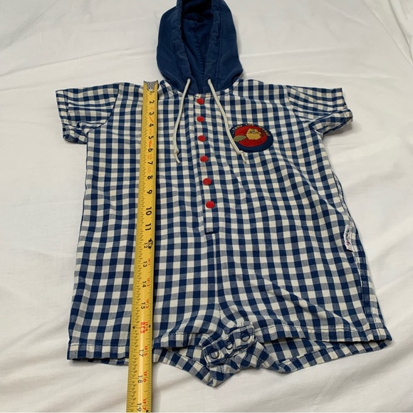 Rare VTG Sprocket’s Mervyns Blue & White Gingham Thru The Woods Baby Jumper 24mo - Picture 11 of 12